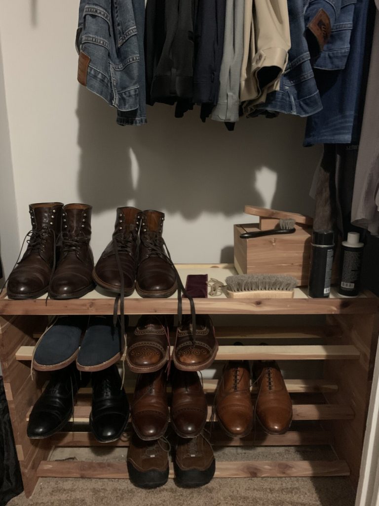 Shoe rack of Allen Edmonds shoes