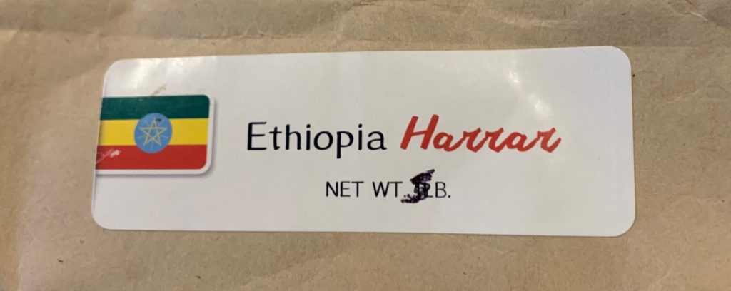 Ethiopia Harrar coffee label