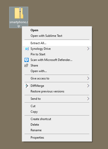 extract all context menu