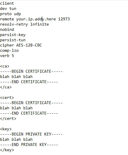 ovpn config dev tun